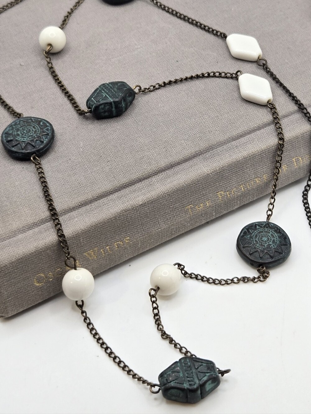 Whimsigoth Concho Medallion Necklace Oxidized Fairycore Renaissance Faire Aztec